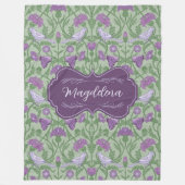 Magdalena Thistle und Birds Art Nouveau Floral Fleecedecke (Vorderseite)