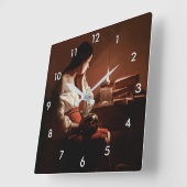 Magdalene mit der Rauchflame, La Tour Quadratische Wanduhr (Winkel)