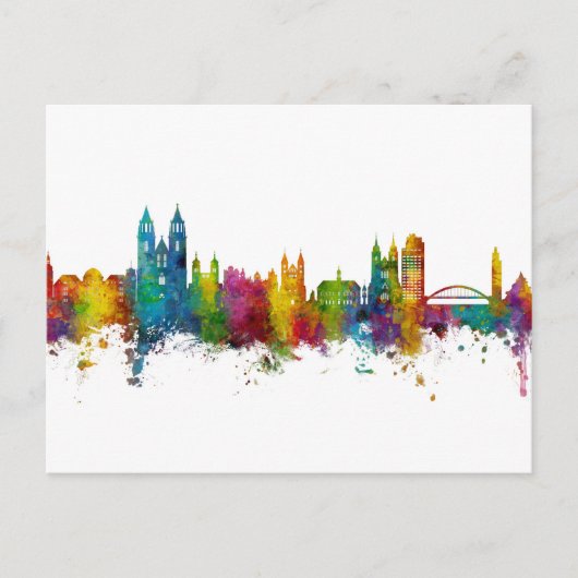 Magdeburg Deutschland Skyline Postkarte (Vorderseite)