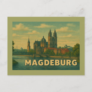 Magdeburg Deutschland Stadt Kunst Postkarte