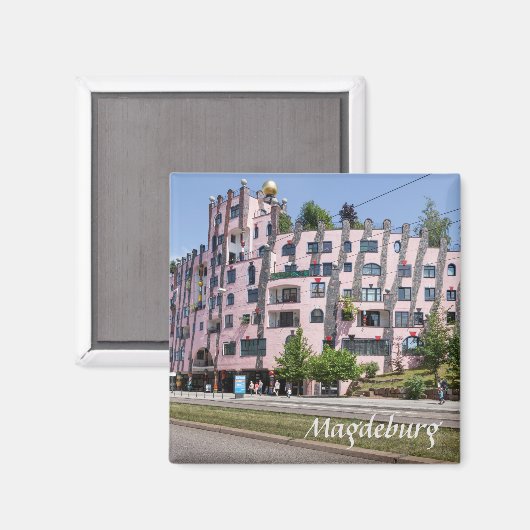 Magdeburg Hunderwasser Grüne Zitadelle Foto Magnet (Vorderseite/Rückseite)