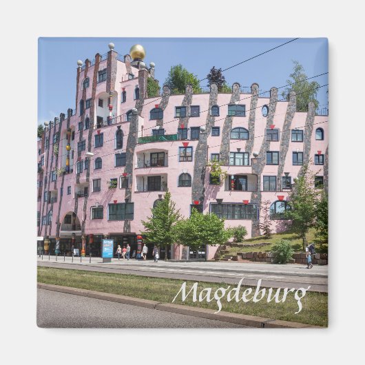 Magdeburg Hunderwasser Grüne Zitadelle Foto Magnet (Vorne)