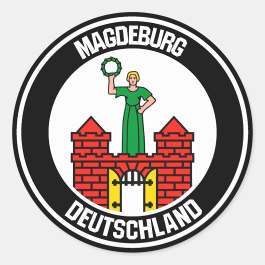 Magdeburger RundEmblem Runder Aufkleber (Vorderseite)
