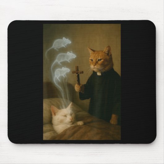 Mage Cat Meme Cat Exorcism Mouse Funny Fantasy Hum Mousepad (Vorne)