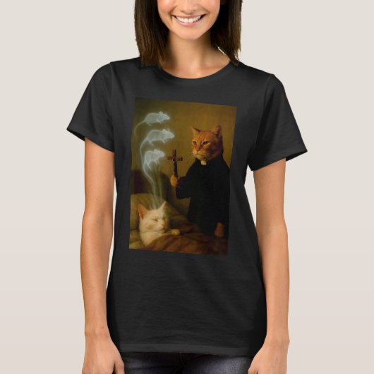 Mage Cat Meme Cat Exorcism Mouse Funny Fantasy Hum T-Shirt (Vorderseite)