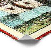 Magellan Journey Flat Earth Map Poster (Ecke)