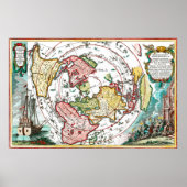 Magellan Journey Flat Earth Map Poster (Vorne)