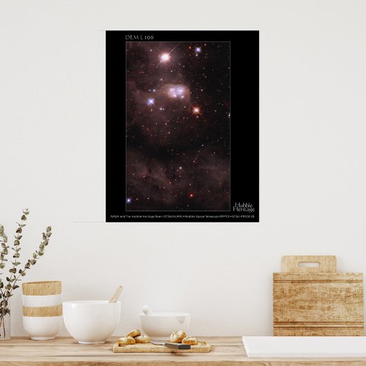 Magellanic Cloud DEM L 106 Hubble Telescope Poster (Küche)