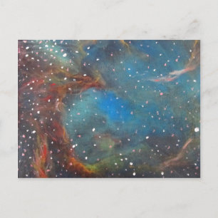 Magellanic Cloud Nebula Space Art Painting Postkarte