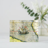 Magellans Schiff Victoria, Antike Karte Pazifische (Stehend Vorderseite)