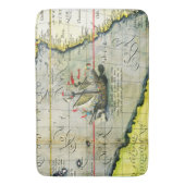 Magellans Schiff Victoria, Antike Karte Pazifische Badematte (Vorderseite Vertikal)