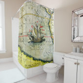 Magellans Schiff Victoria, Antike Karte Pazifische Duschvorhang (Beispiel)