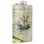 Magellans Schiff Victoria, Antike Karte Pazifische Flachmann (Rechts)