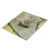 Magellans Schiff Victoria, Antike Karte Pazifische Fliese (Seite)