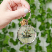 Magellans Schiff Victoria, Antike Karte Pazifische Schlüsselanhänger (Hand)