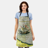 Magellans Schiff Victoria, Antike Karte Pazifische Schürze (Getragen)