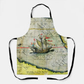 Magellans Schiff Victoria, Antike Karte Pazifische Schürze (Vorderseite)