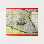 Magellans Schiff Victoria, Antike Karte Pazifische Wandteppich (Vorderseite (Horizontal))