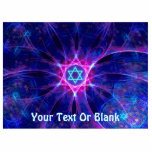 Magen Bet Fractal Fotoskulptur Magnet<br><div class="desc">Blue and purple,  fraktal Star of David (Magen David). Add your own text.</div>