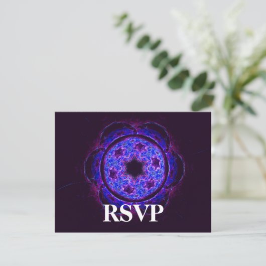 Magen David Alef Bar/Bat Mitzvah UAWG RSVP Karte (Stehend Vorderseite)