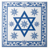 Magen David - David Star Keramik Tile - Azulejo Fliese (Vorderseite)