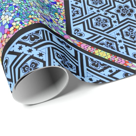 Magen David geometrisch Geschenkpapier (Rolleneckpunkt)