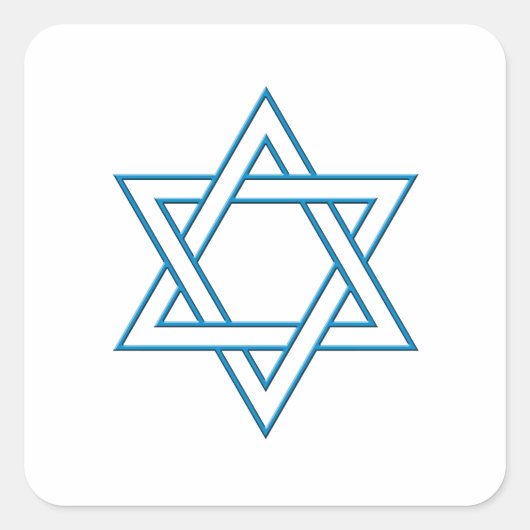 Magen David Quadratischer Aufkleber (Vorderseite)