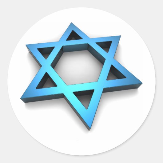 Magen David Runder Aufkleber (Vorderseite)