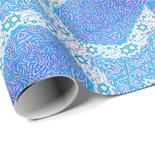 Magen David und Willow Leaf Geschenkpapier (Rolleneckpunkt)