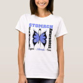 Magen-Krebs-Bewusstseins-Schmetterling T-Shirt (Vorderseite)