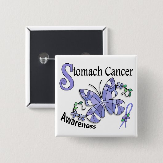 Magen-Krebs des Buntglas-Schmetterlings-2 Button (Vorne & Hinten)