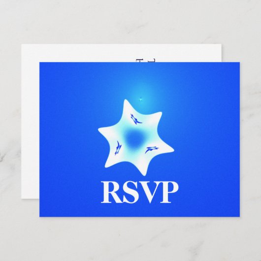 Magen Lavan Bar/Bat Mitzvah UAWG RSVP Karte (Vorne/Hinten)
