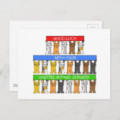 Magenfleck, Viel Glück, Cartoon Katzen. Postkarte (Vorne/Hinten)