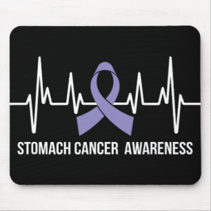 Magenkrebs-Bewusstsein Monat Periwinkle Ribbon H Mousepad