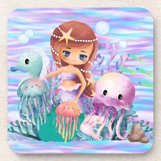 Magenmädchen mit einem Stern im Haar, der im Oce s Getränkeuntersetzer (Vorderseite)