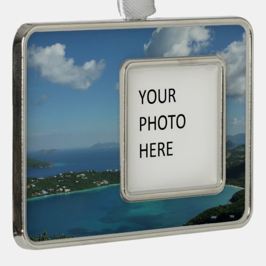 Magens Bay, St. Thomas Schöne Inselszene Rahmen-Ornament Silber (Rechts)