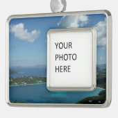 Magens Bay, St. Thomas Schöne Inselszene Rahmen-Ornament Silber (Links)