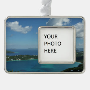 Magens Bay, St. Thomas Schöne Inselszene Rahmen-Ornament Silber