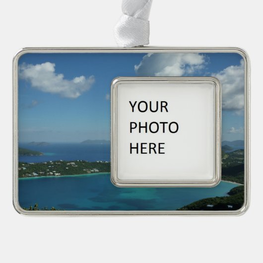 Magens Bay, St. Thomas Schöne Inselszene Rahmen-Ornament Silber (Vorderseite)