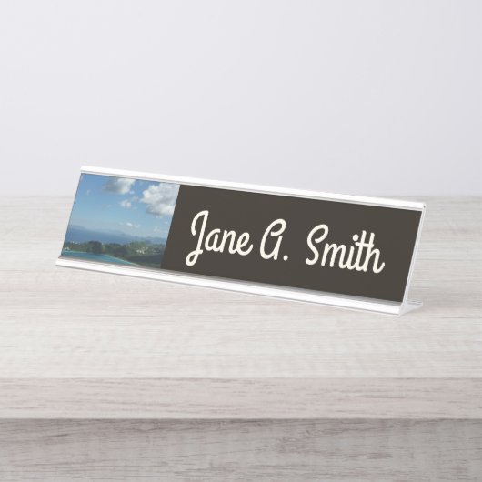 Magens Bay, St. Thomas Schöne Inselszene Schreibtischnamensplakette (Vorderseite )