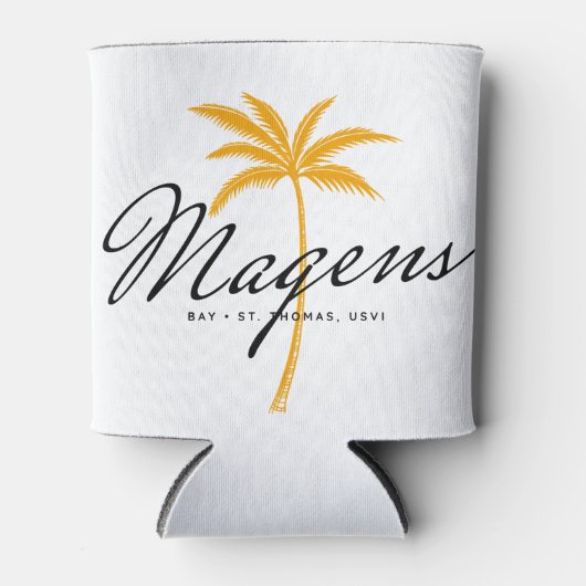 Magens Bay St Thomas USVI Minimal Palm Tree Dosenkühler (Vorderseite)