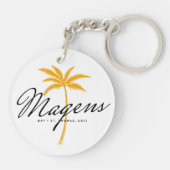 Magens Bay St Thomas USVI Minimal Palm Tree Schlüsselanhänger (Rückseite)