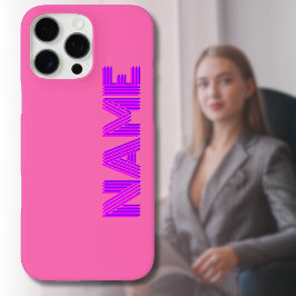 Magenta 3D Indigo Moderner Name | Funny Hot Pink iPhone 16 Pro Max Hülle