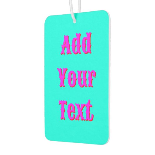 Magenta 3D Red Modern Name | Funny Neon Turquoise Autolufterfrischer (Links)