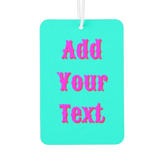Magenta 3D Red Modern Name | Funny Neon Turquoise Autolufterfrischer (Rückseite)