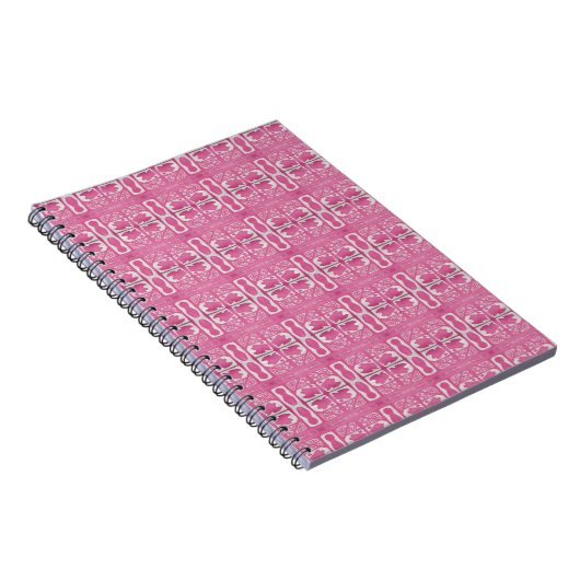 Magenta Abstract Hand Carved Block Print Journal Notizblock (Rechte Seite)