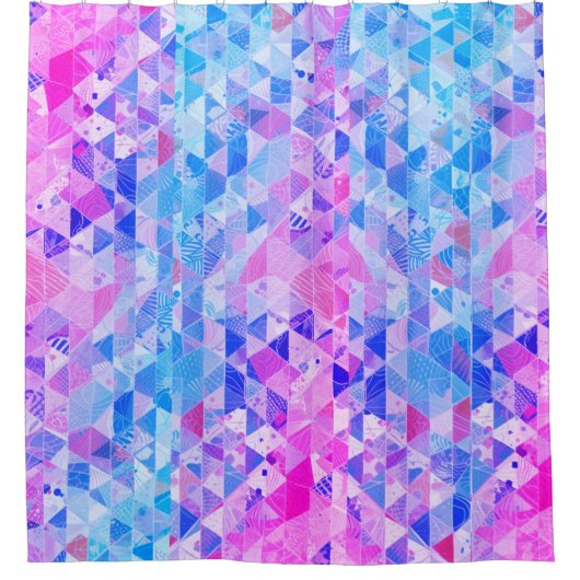 Magenta Abstracted Graphics Duschvorhang (Vorderseite)