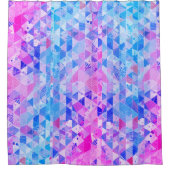 Magenta Abstracted Graphics Duschvorhang (Vorderseite)