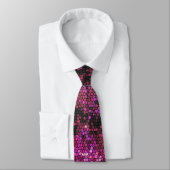 Magenta Abstrakt Fuchsia Mosaic Mens Neck Tie Krawatte (Gebunden)