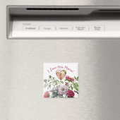 Magenta Accent Floral Mother Day Foto Magnet (In Situ (Geschirrspüler))